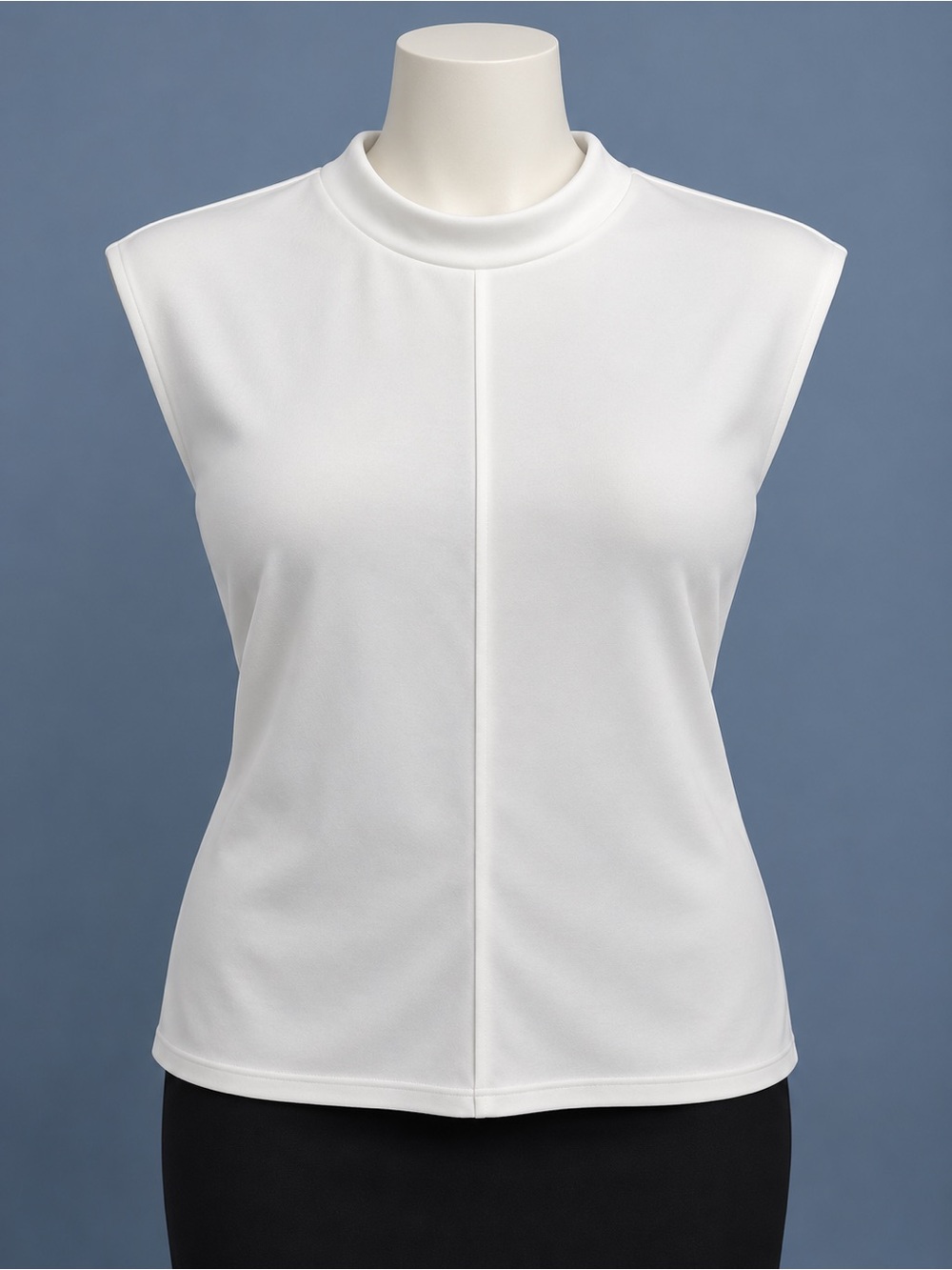 Source Unknown White Mock Neck Sleeveless Tank